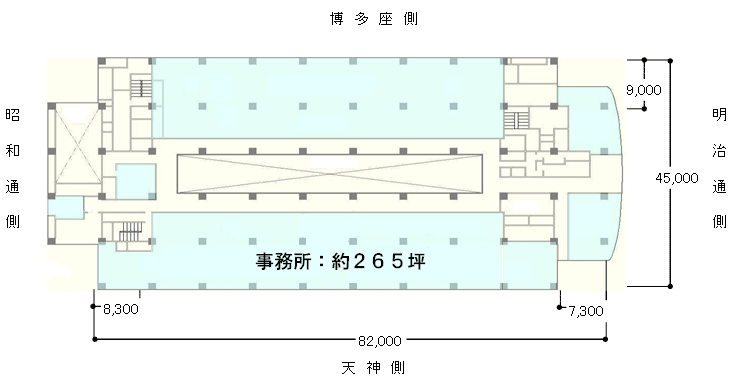博多リバレイン 基準階平面図