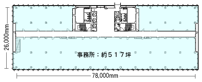 新小倉ビル 本館 基準階平面図